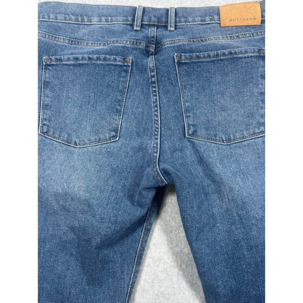 Mott & Bow Mens Medium Wash Blue Denim Slim Jeans 38x30 - Picture 9 of 13